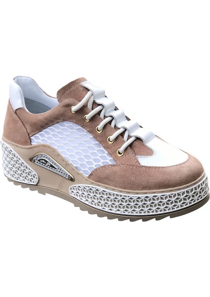 Nude Süet&beyaz File Sneaker