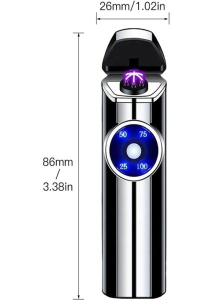 K19 USB Şarjlı 6 Arc Alevsiz Çakmak -New Style
