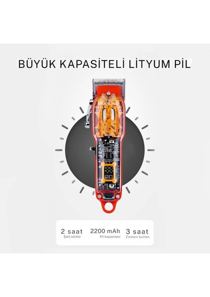 Dearling Şarjlı Saç Kesme Makinesi 3 Saat Çalışma Süresi