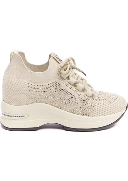 Yüksek Taban Taşlı Kadın Sneaker