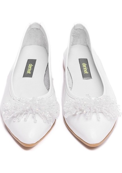 Hakiki Deri Taşlı Kadın Babet modelleri