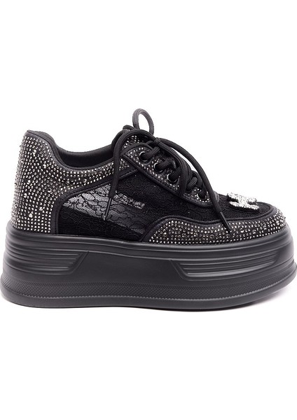 Yüksek Taban Taşlı Kadın Sneaker