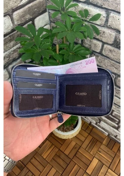 Hakiki Deri Antik Lacivert Fermuarlı Mini Erkek Cüzdanı (T1489) fiyatları