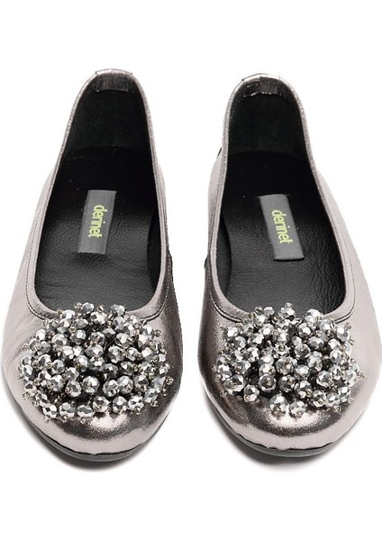 Hakiki Deri Taşlı Kadın Babet modelleri