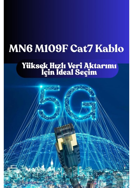 M109F Cat7 Kablo/2 METRE/10GBPS-2000MHZ-24 Awg-S/stp-Cat7 Ethernet Kablosu