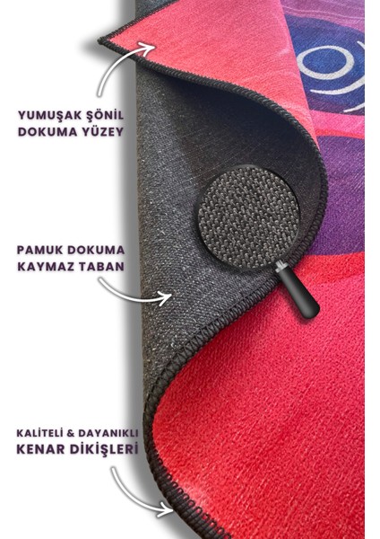 Unalome Sembollü Yoga Temalı Dijital Baskılı Kaymaz Yoga Halısı fırsatları