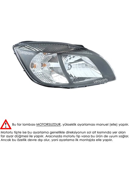Kia Rio Far Lambası Sağ (Elektrikli / Motorsuz) 2009-2011 92102-1G630