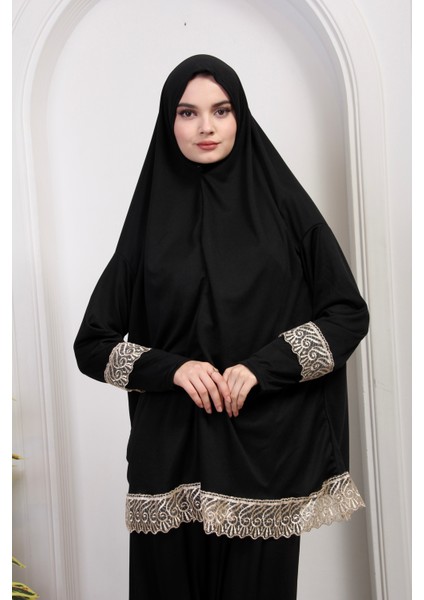 Iki Parça Düz Renk Başörtülü Kadın Namaz Elbisesi fiyatları