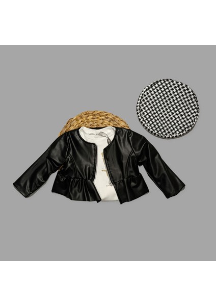 Deri Ceketli Şapkalı 4’lü Takım modelleri