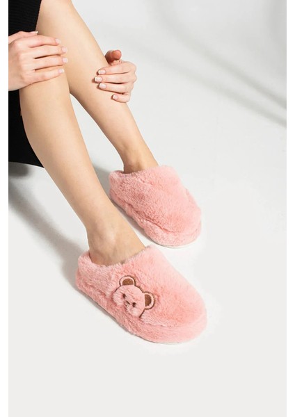 Kadın Ev Terliği Peluş Terlik Çeyiz ve Bohça Terliği Ses Yapmaz Kalın Taban