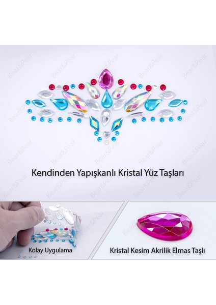 Obsidian Kristal Kesim Makyaj Festival Yüz Taşı Siyah Renk Face Gems fırsatları