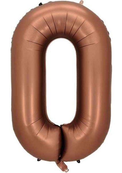 0 Rakam Karamel Folyo Balon 34 Inç 76-82 cm