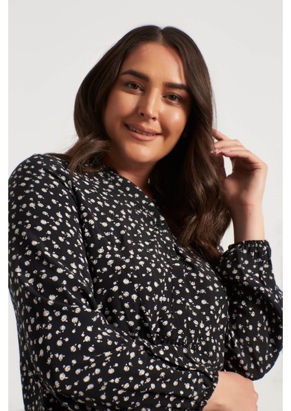 V Yaka Önü Büzgülü Bluz modelleri