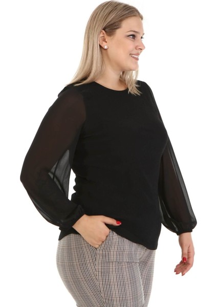 Kolları Şifon Örme Bluz modelleri