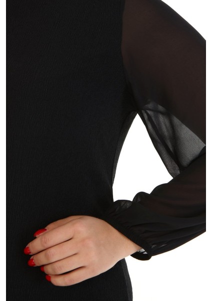 Kolları Şifon Örme Bluz fırsatları