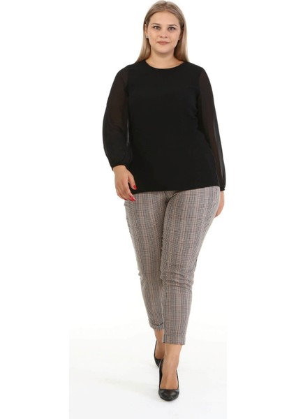 Kolları Şifon Örme Bluz indirimleri