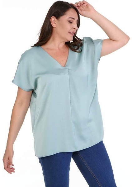 V Yaka Saten Bluz fiyatları