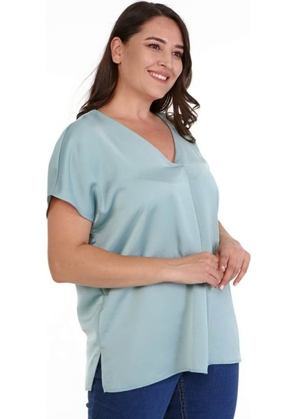 V Yaka Saten Bluz modelleri