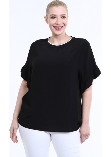 Yakası Ribana Detay Bluz