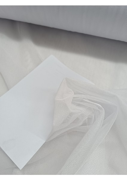 Modern Dökümlü Düz Tül Perde - Ekru - Pileli Dikim 1x2,5 Pile - O7894