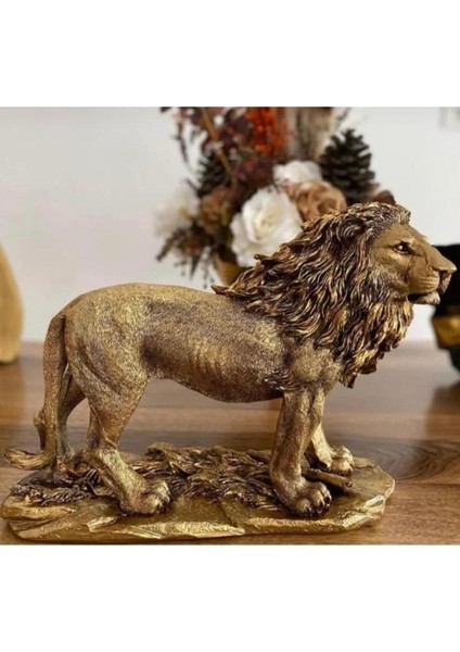 Aslan Figürü Biblo Gold Renkli fiyatları