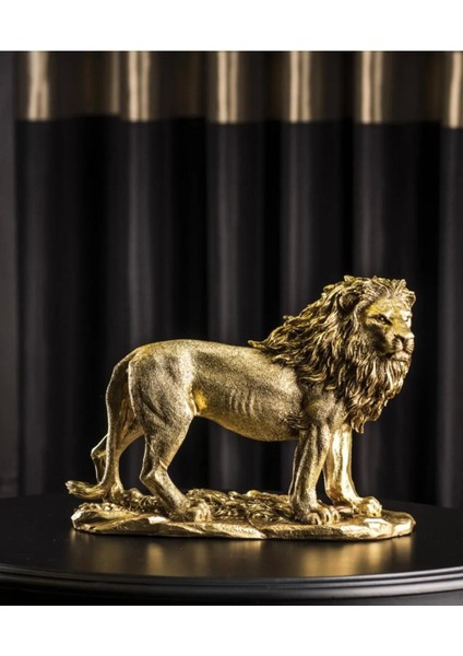 Aslan Figürü Biblo Gold Renkli modelleri