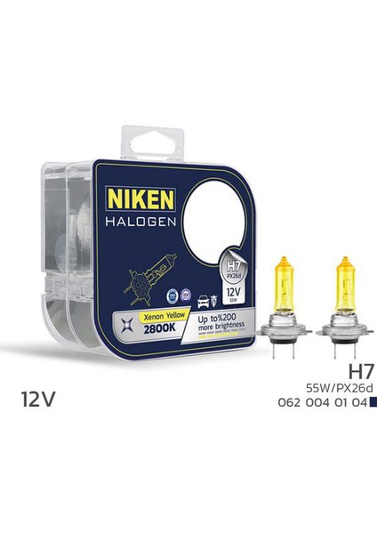 12V H7 55W Sari Işik Ampul PX26D 2800K 10