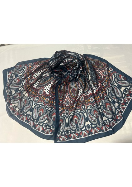 Kadın Pamuklu Lacivert Retro Etnik Şal fiyatları