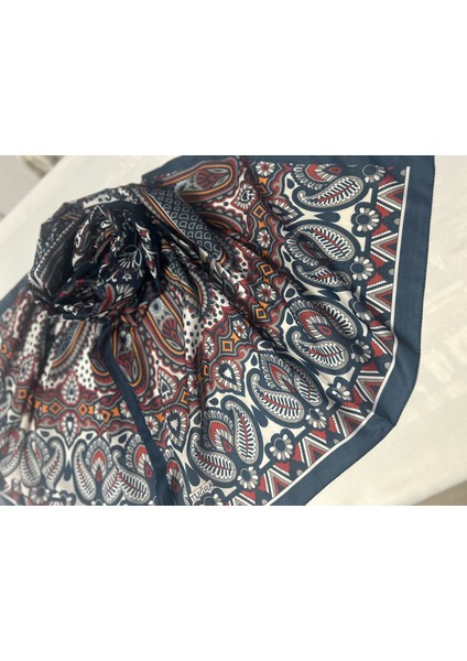 Kadın Pamuklu Lacivert Retro Etnik Şal modelleri