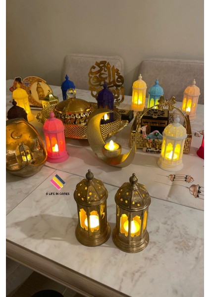 3lü Set Ramazan Şehri / Feneri ve - Düğün Süslemesi Ev Ofis Nikah Islamicıl Bayram Hediyesi fırsatları