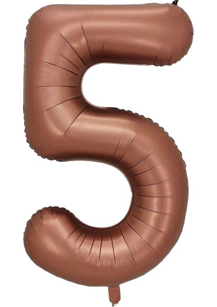 5 Rakam Karamel Folyo Balon 34 Inç 76-82 cm