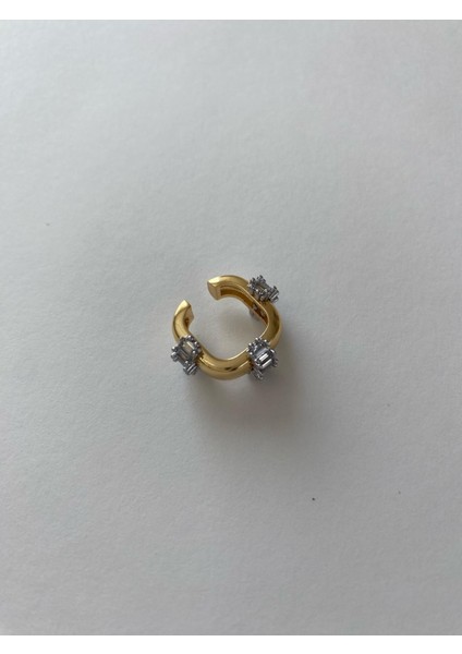 Baget Taşlı Gold Renkli Dikdörtgen Kıkırdak Küpe fiyatları