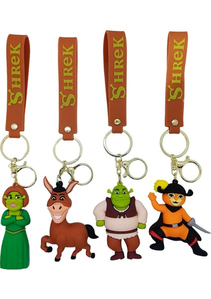 Theseul 3D Lüx Büyük Boy Kauçuk Yeni Tasarım Shrek Karikatür Anahtarlık Kolye-Çanta Süsü fiyatları