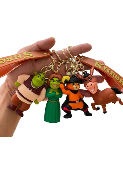 Theseul 3D Lüx Büyük Boy Kauçuk Yeni Tasarım Shrek Karikatür Anahtarlık Kolye-Çanta Süsü fırsatları