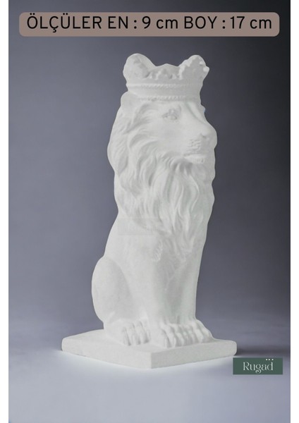 Biblo Dekoratif Heykel Taçlı Aslan Biblosu Beyaz Model 34 modelleri