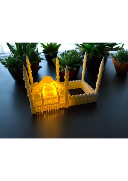 Sultanahmet Camii Şeklinde Tealight Mum Aydınlatmalı Islami Dekoratif Obje