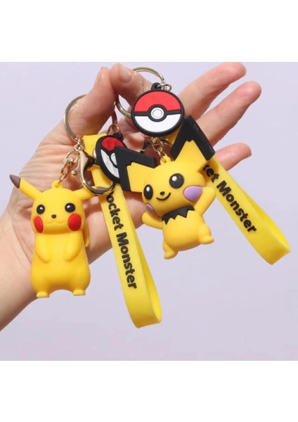 Pokemon Pikachu 3D Lüks Büyük Boy Silikon Anahtarlığı ve Çanta Aksesuarı 2 Adet fiyatları