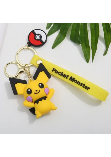 Pokemon Pikachu 3D Lüks Büyük Boy Silikon Anahtarlığı ve Çanta Aksesuarı 2 Adet modelleri