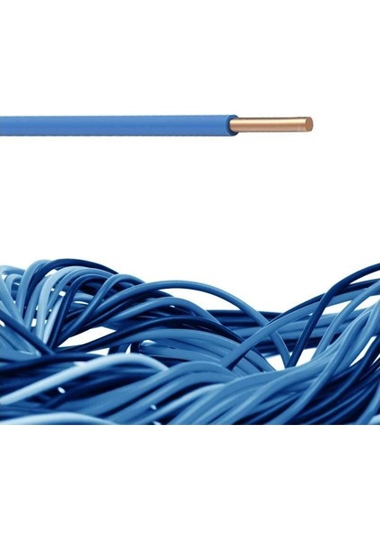 2.5 mm Nya Tek Damar %100 Bakır Kablo Mavi Renk 8 Metre