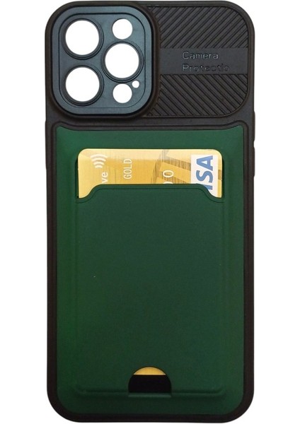 Apple iPhone 12 Pro Max Kamera Korumalı Kartlıklı Kılıf(Çıkarılabilir Kamera Koruma)