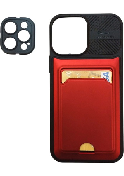 Apple iPhone 12 Pro Max Kamera Korumalı Kartlıklı Kılıf(Çıkarılabilir Kamera Koruma)