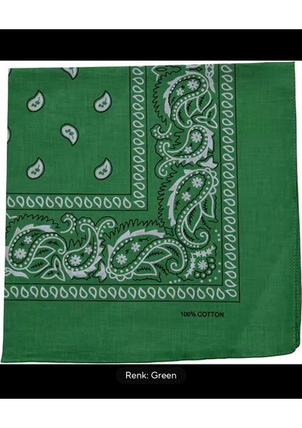 %100 Pamuklu Ekstra Yumuşak Etnik Desenli Bandana