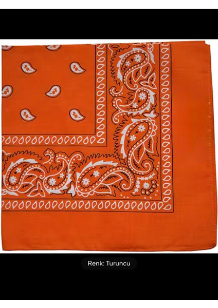 %100 Pamuklu Ekstra Yumuşak Etnik Desenli Bandana