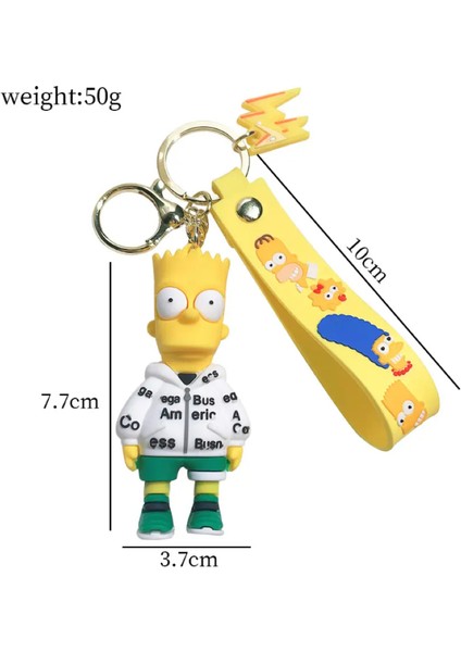 3D Silikon Büyük Boy Kalite Simpsons Anime Figürlü Silikon Anahtarlık, Çanta Süsü fiyatları