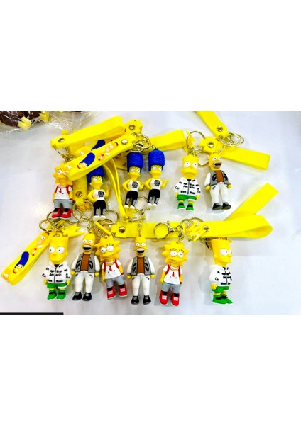 3D Silikon Büyük Boy Kalite Simpsons Anime Figürlü Silikon Anahtarlık, Çanta Süsü fırsatları