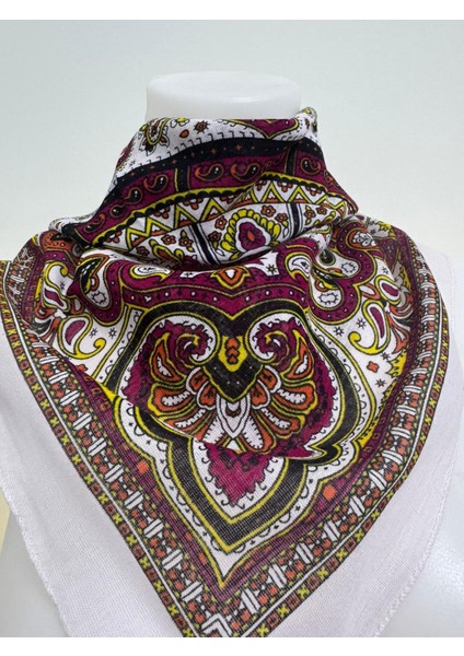 %100 Pamuklu Ekstra Yumuşak Unısex Bandana Etnik Desen