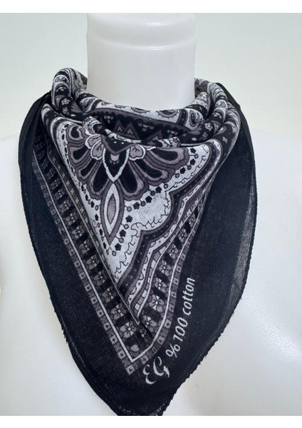 %100 Pamuklu Ekstra Yumuşak Unısex Bandana Etnik Desen