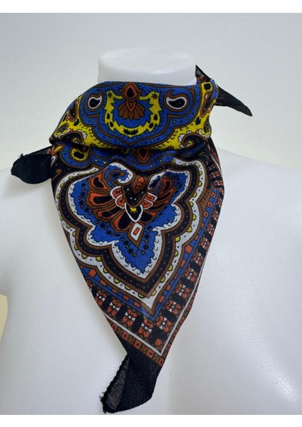 %100 Pamuklu Ekstra Yumuşak Unısex Bandana Etnik Desen