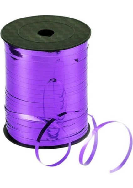 Mor Renk Metalik Rafya 8 mm x 200 mt