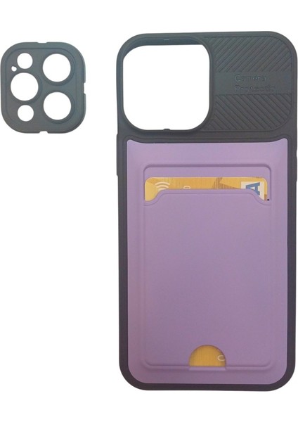 Apple iPhone 12 Pro Max Kamera Korumalı Kartlıklı Kılıf(Çıkarılabilir Kamera Koruma)